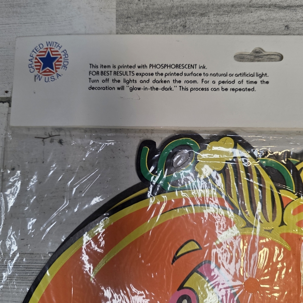 Sealed Vintage 1993 Beistle Nite Glo Jack O Lantern Halloween Glow in Dark - Picture 6 of 9